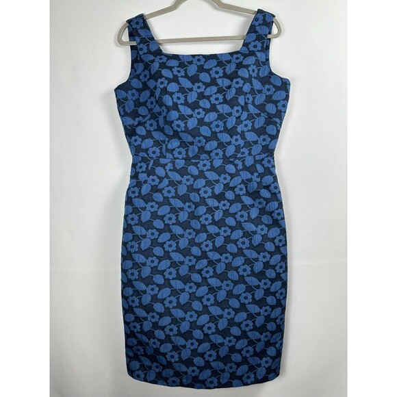 BB Dakota Dresses & Skirts - BB Dakota Blue Floral Jacquard Sheath Dress Size 12 Whimsigoth 90s Mod Y2K Retro